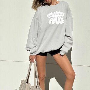 Princess Polly Light Gray Sweatshirt